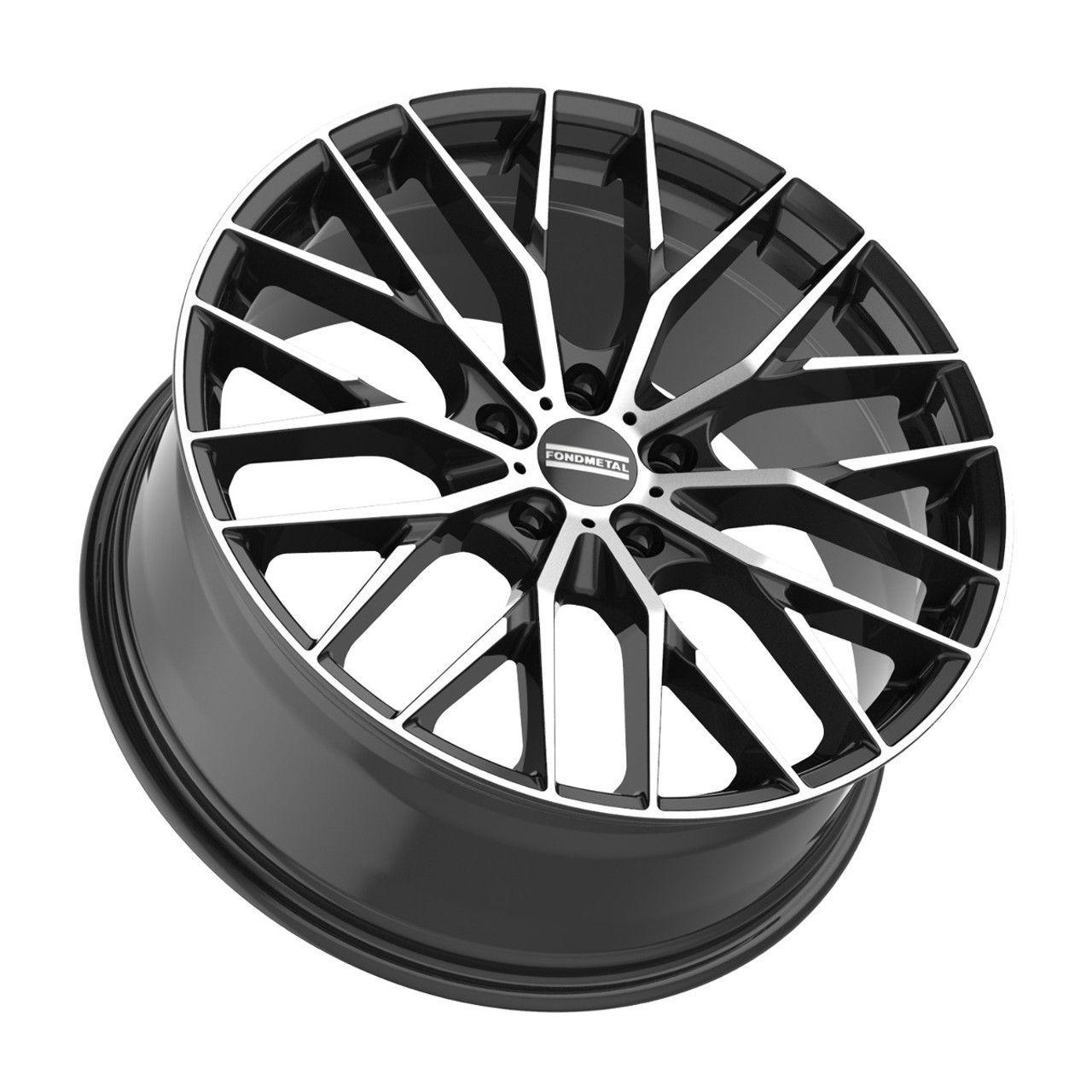 Set 4 21" Fondmetal Makhai Gloss Black Machined 21x10 Wheels 5x112 19mm Rims