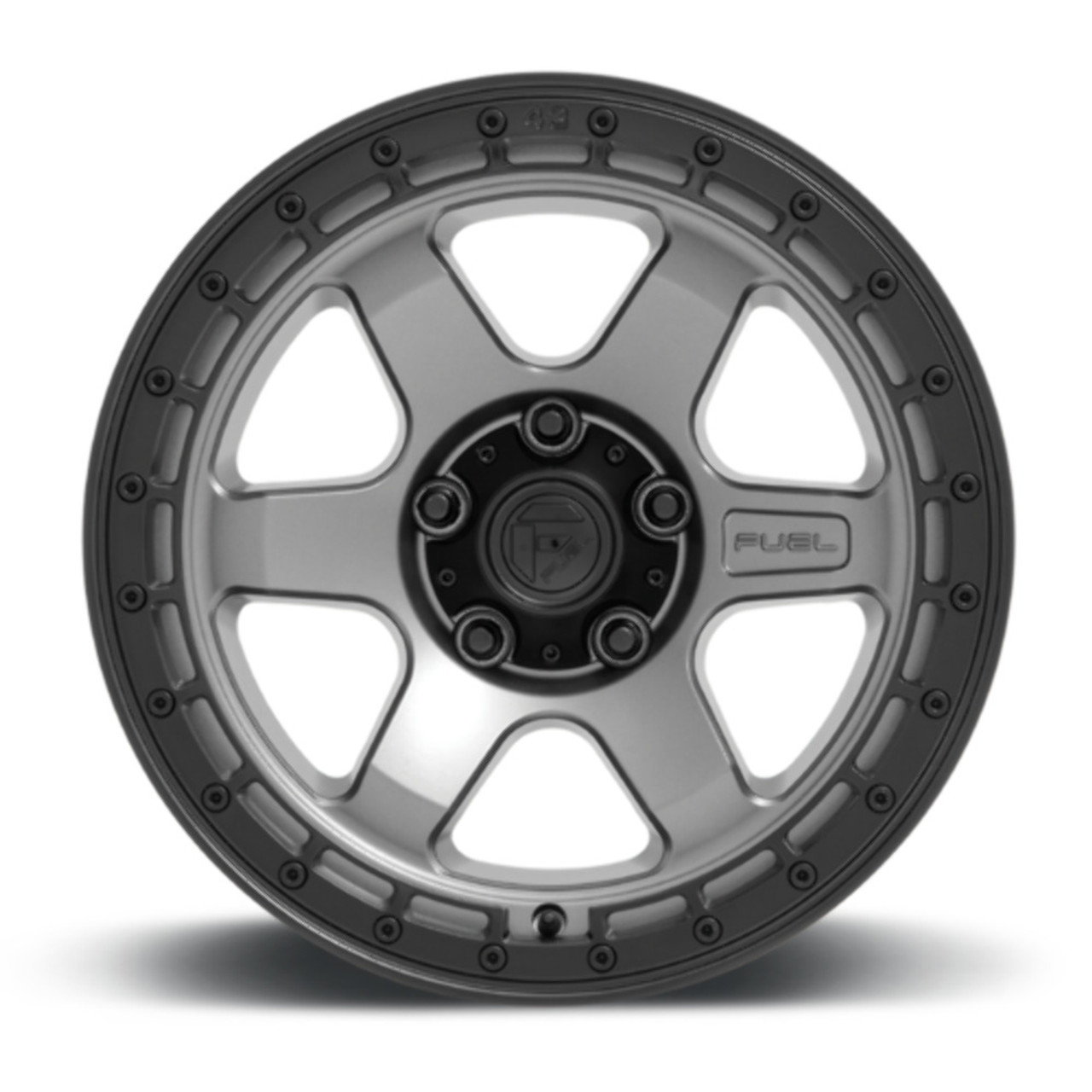 Fuel 1PC D752 Block 18x9 5x5.0 Matte Gunmetal With Black Ring Wheel 18" 1mm Rim