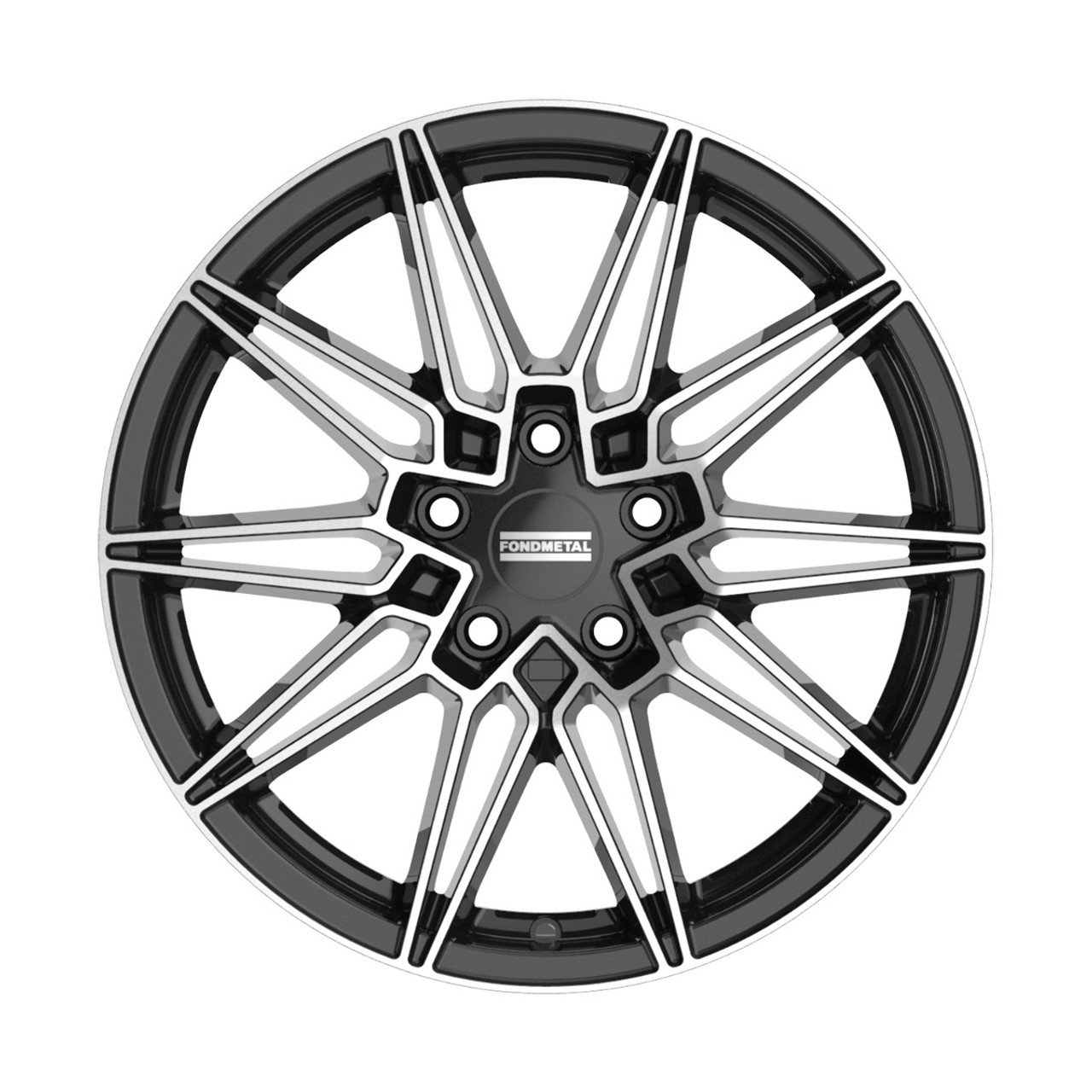 Set 4 20" Fondmetal Thoe Gloss Black Machined 20x8 Wheels 5x112 26mm Rims