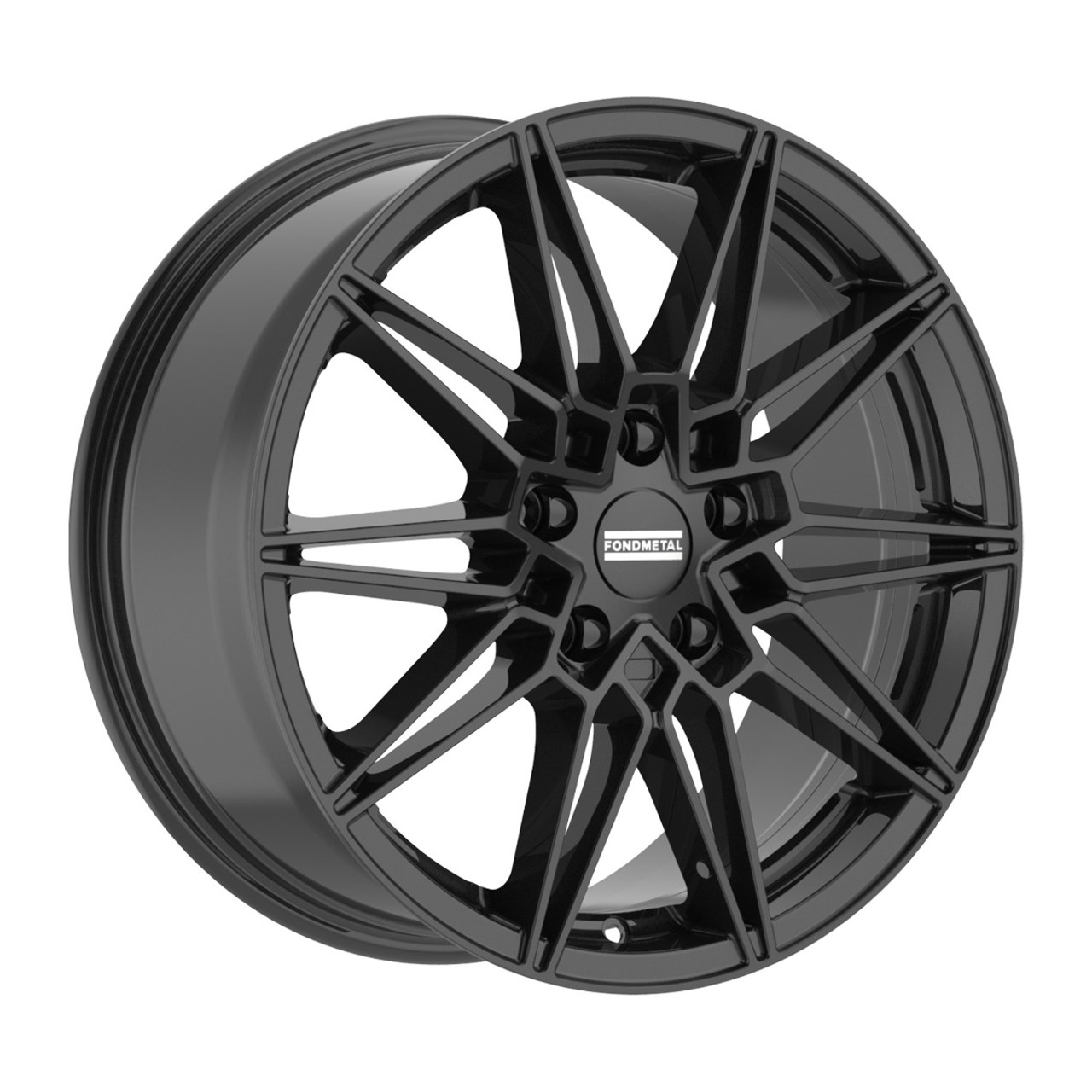 Set 4 20" Fondmetal Thoe Gloss Black 20x8 Wheels 5x112 26mm Rims