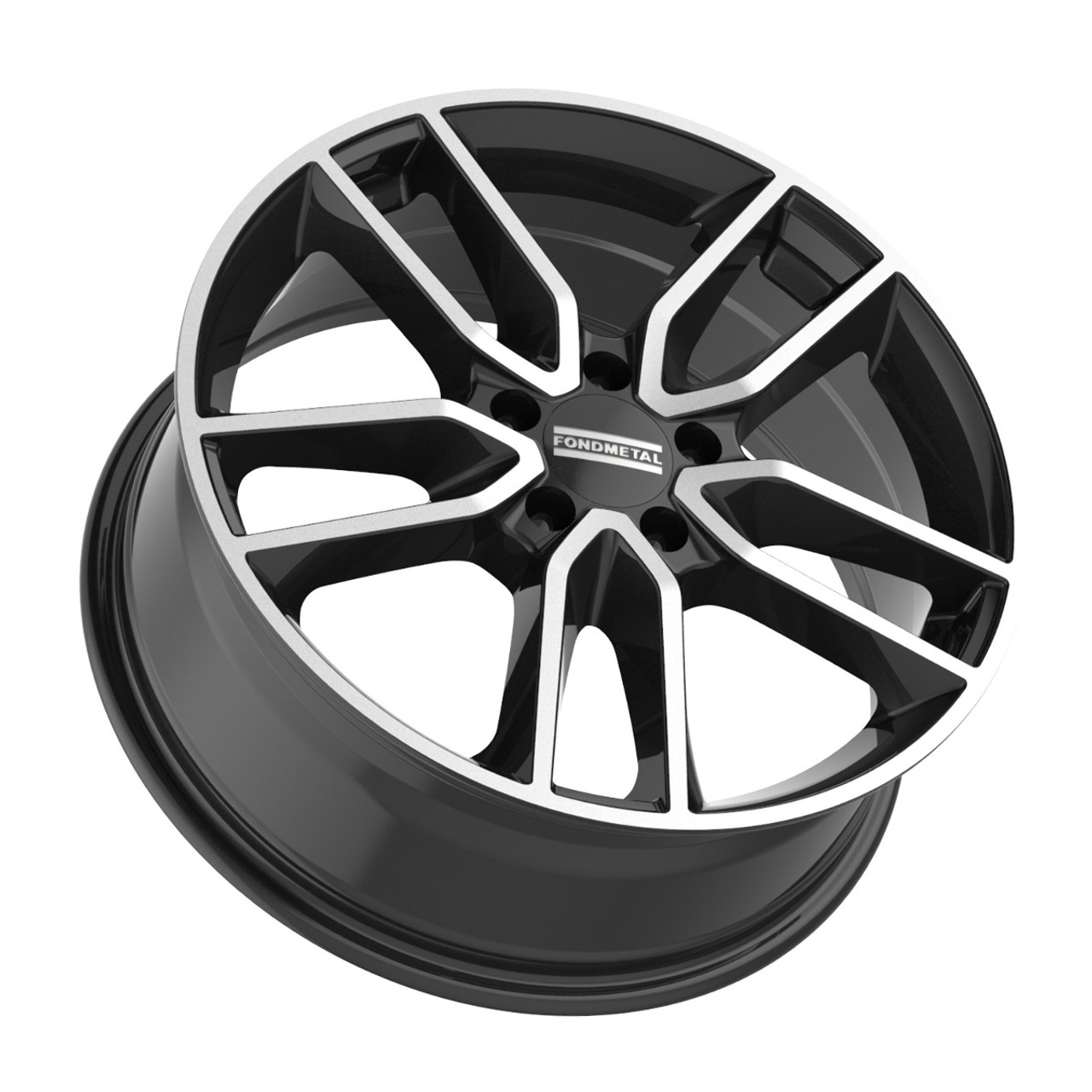 18" Fondmetal Koros Gloss Black Machined 18x8 Wheel 5x112 48mm Rim