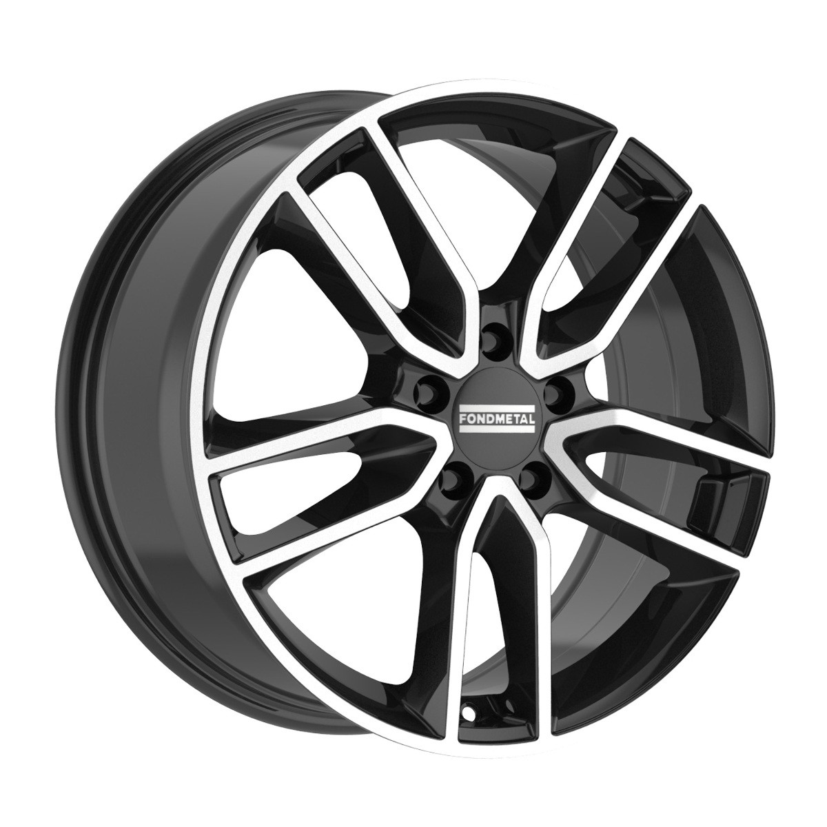 18" Fondmetal Koros Gloss Black Machined 18x8 Wheel 5x112 38mm Rim