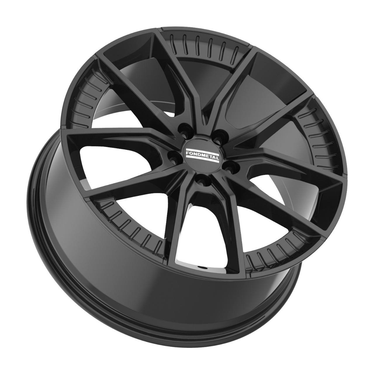 18" Fondmetal Elatha Gloss Black 18x8 Wheel 5x112 39mm Rim