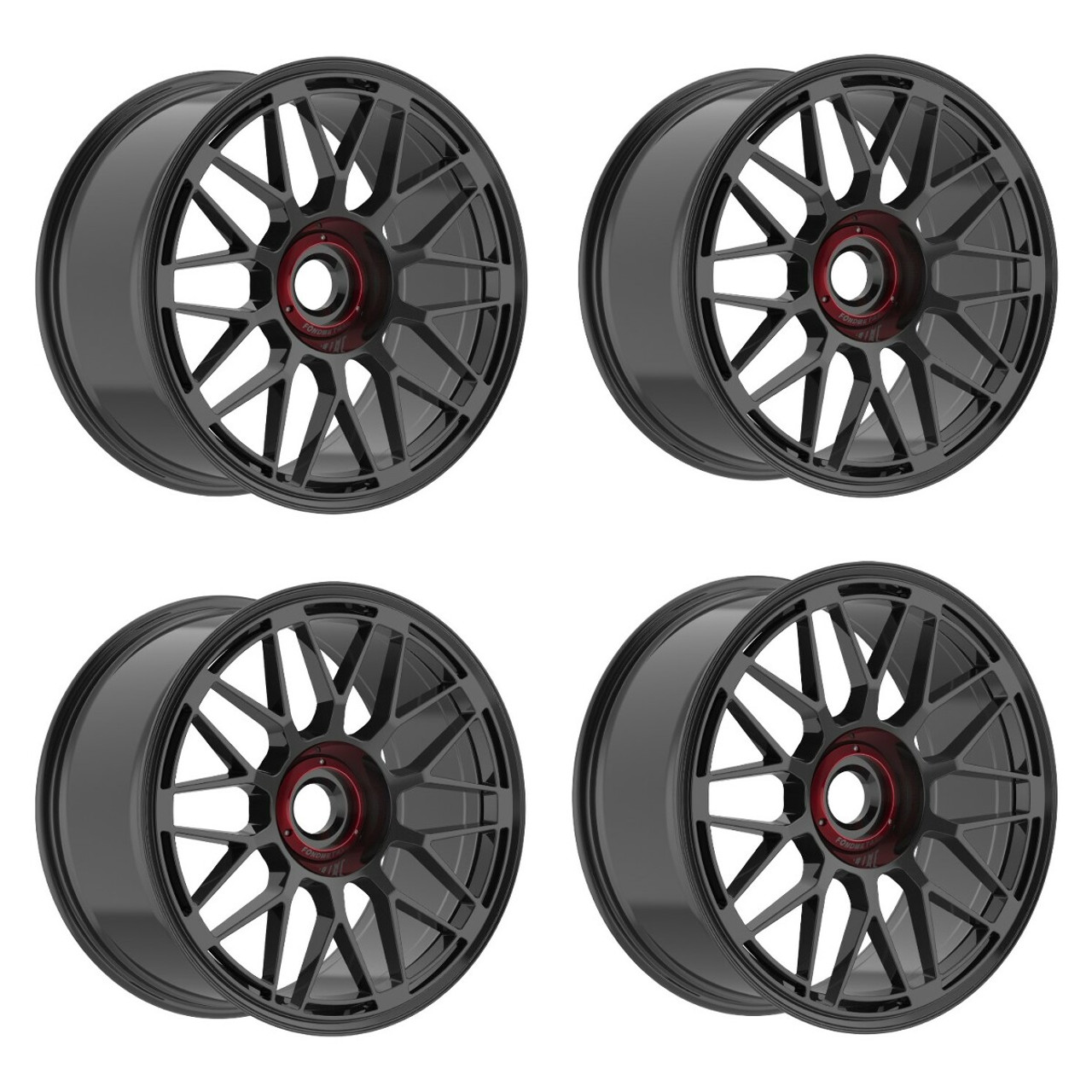 Set 4 20" Fondmetal 9EVO MD Gloss Black 20x10.5 Center Lock - Monodado 48mm Rims
