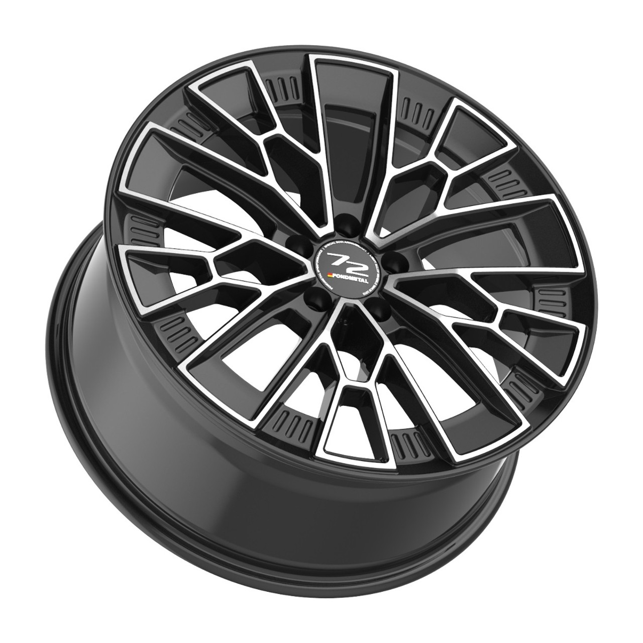 21" Fondmetal 1972 Gloss Black Machined 21x11 Wheel 5x112 19mm Rim