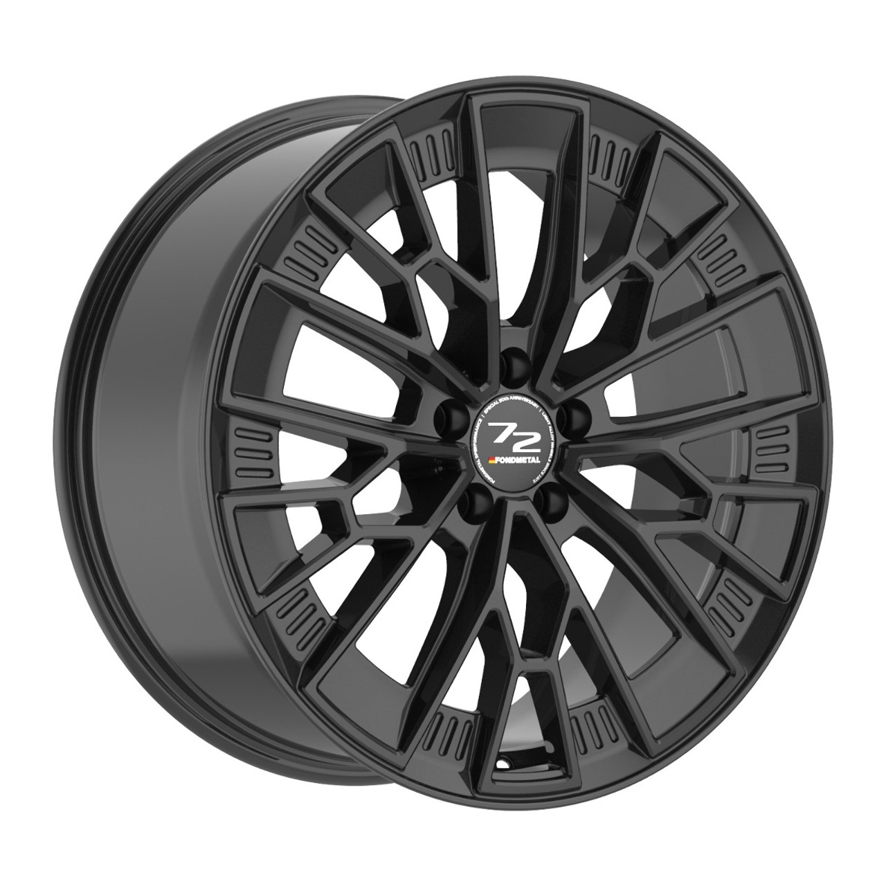 Set 4 20" Fondmetal 1972 Gloss Black 20x9 Wheels 5x112 21mm Rims