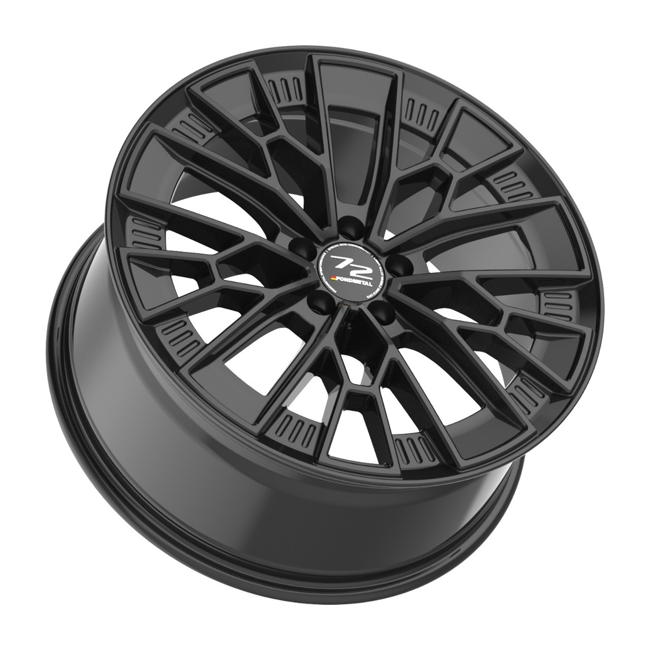 Set 4 20" Fondmetal 1972 Gloss Black 20x10.5 Wheels 5x112 18mm Rims
