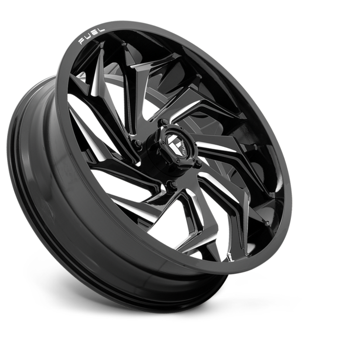Fuel UTV D753 Reaction 22x7 4x137 Gloss Black Milled Wheel 22" 13mm Rim