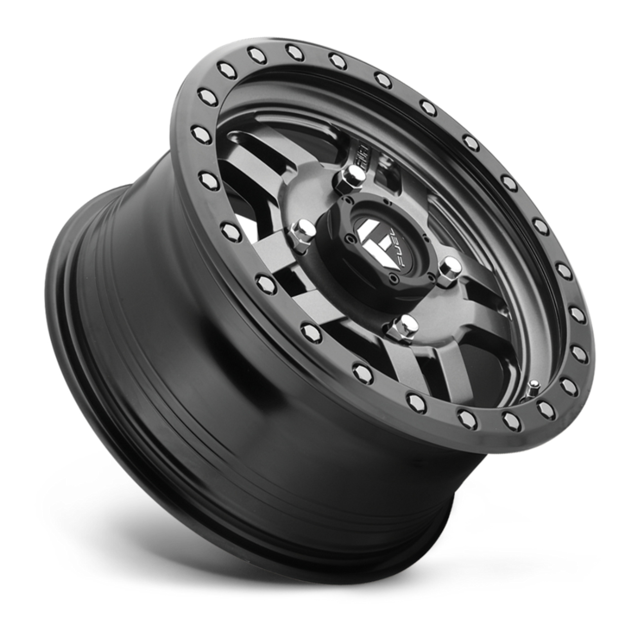 14" Fuel UTV D558 Anza 14x7 4x156 Matte Gunmetal Black Bead Ring Wheel 13mm Rim