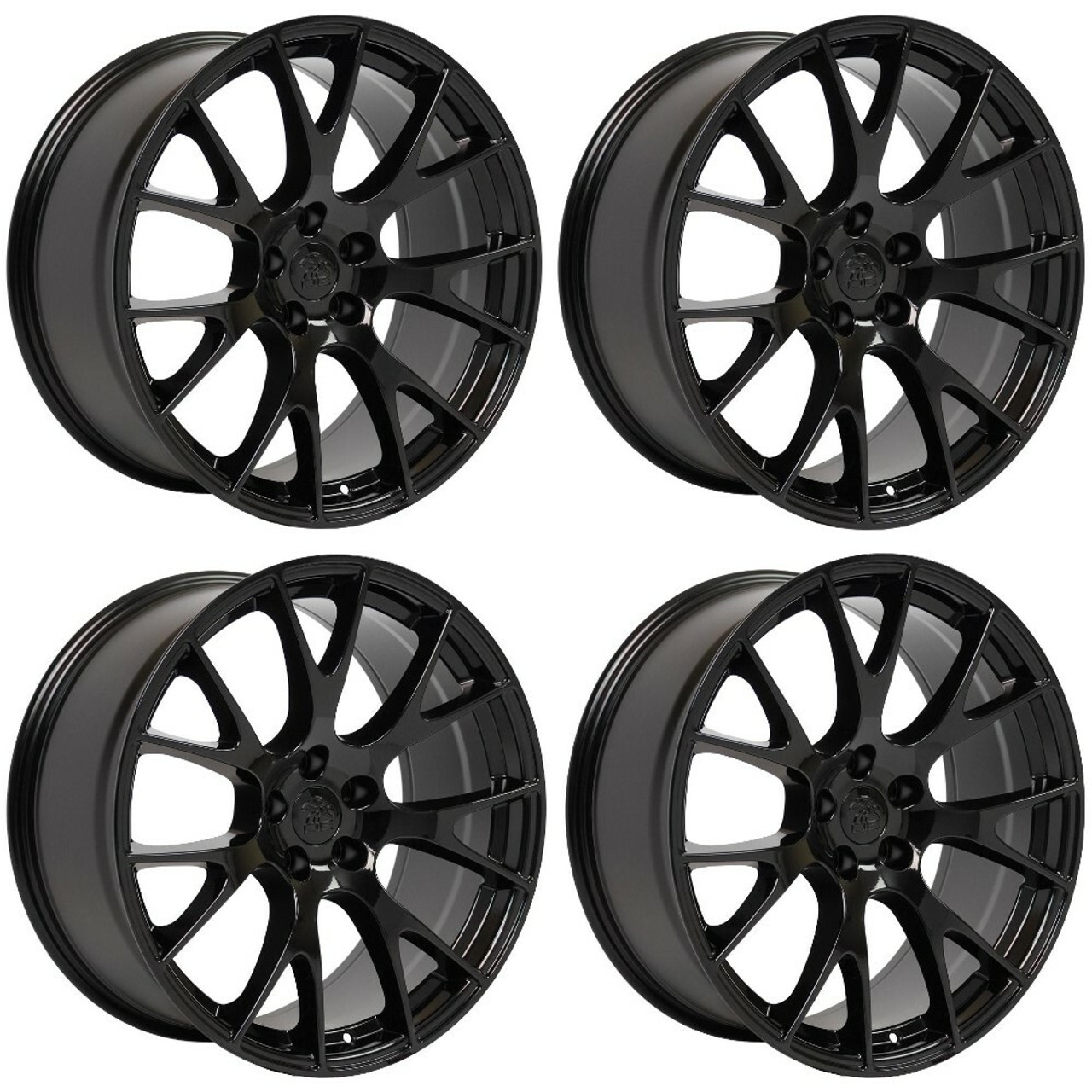 Set 4 20" OE Wheels DG15 Gloss Black 20x10 Wheels 5x115 Replica Rims For Dodge