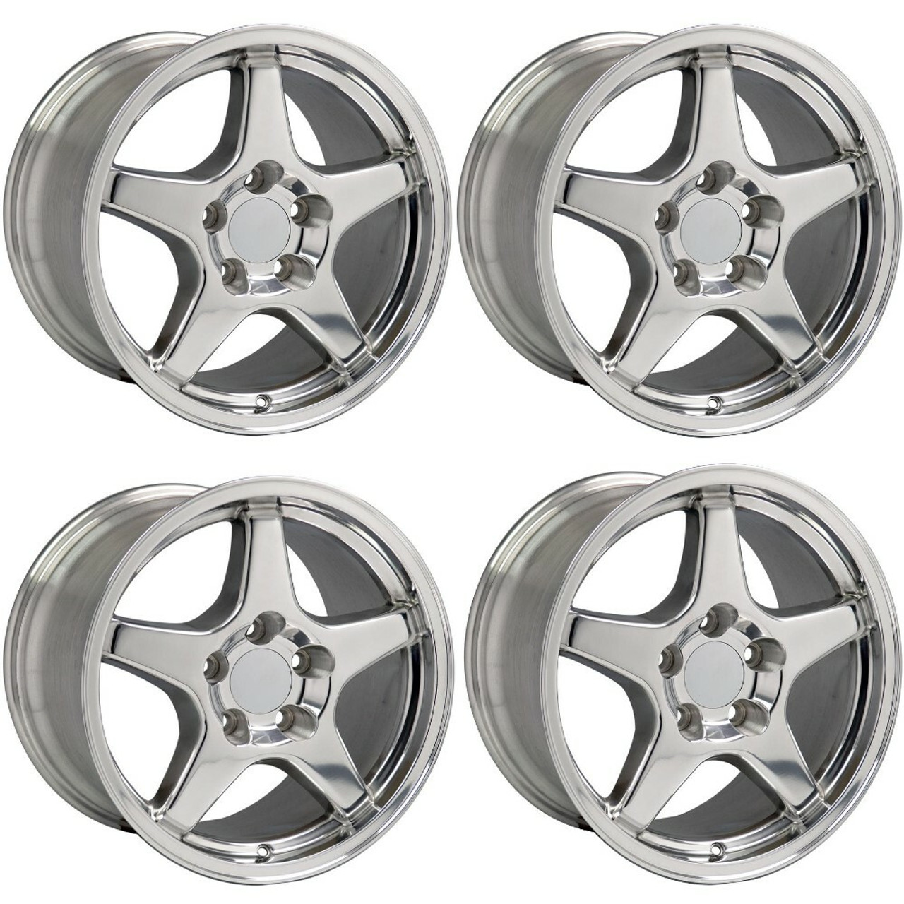 Set 4 17" OE Wheels CV01 Polished 17x11 Wheels 5x4.75 50mm Replica Rims