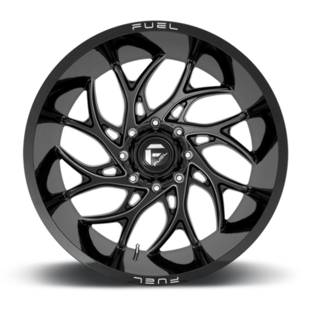 Fuel 1PC D741 Runner 22x12 8x180 Gloss Black Milled Wheel 22" -44mm Rim
