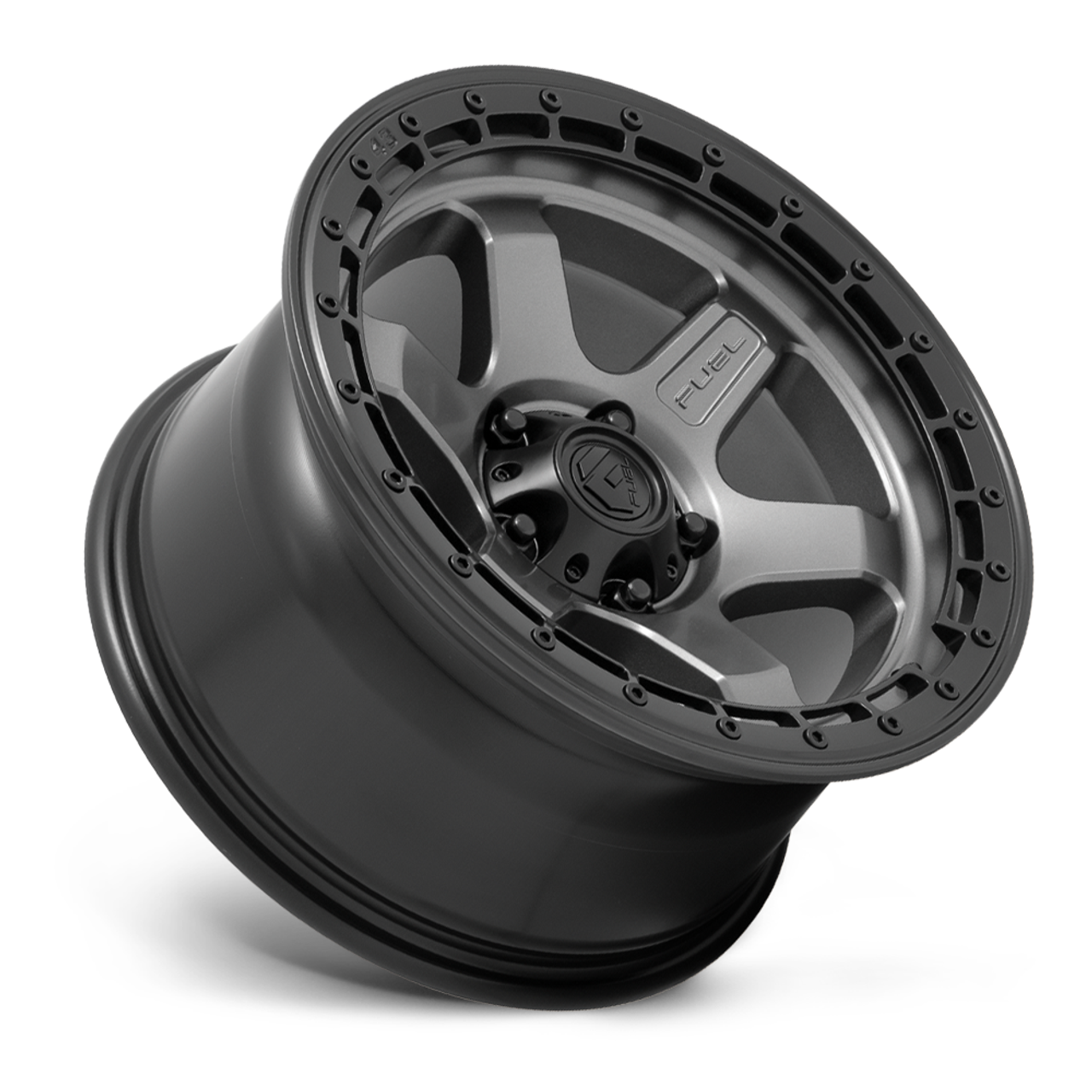 17" Fuel 1PC D752 Block 17x9 Matte Gunmetal Black Ring 6x135 Wheel -12mm Rim
