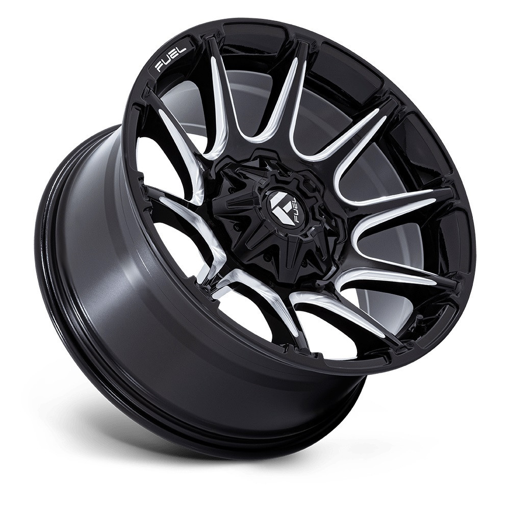 22" Fuel FC880 Super C Gloss Black Milled 22x10 Wheel 8x180 10mm For Chevy GMC