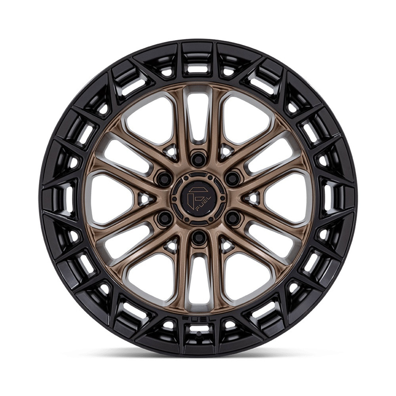 20" Fuel FC874 Celsius Matte Bronze Matte Black Lip 20x10 Wheel 6x5.5 -18mm Rim