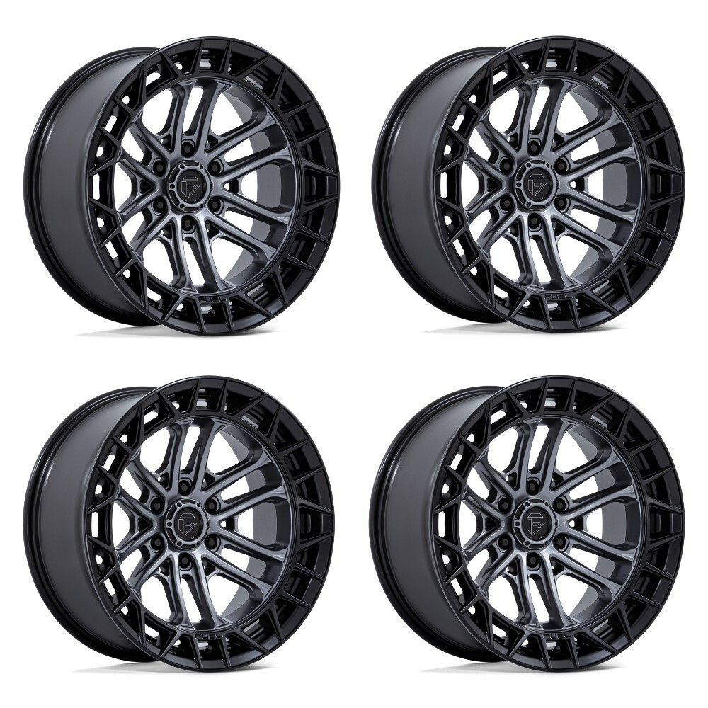 Set 4 20" Fuel FC874 Celsius Gunmetal Matte Black Lip 20x10 Wheels 6x135 -18mm