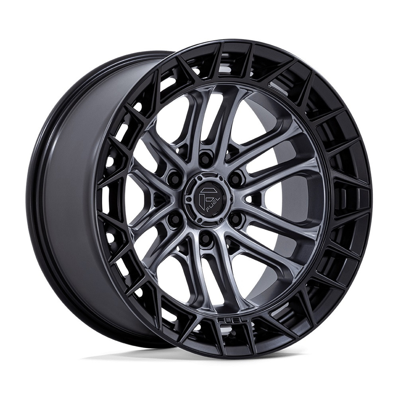Set 4 20" Fuel FC874 Celsius Gunmetal Matte Black Lip 20x10 Wheels 6x135 -18mm