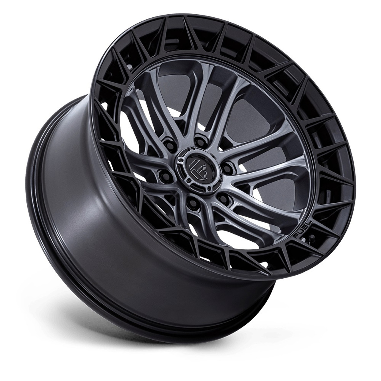 17" Fuel FC874 Celsius Matte Gunmetal Matte Black Lip 17x9 Wheel 6x5.5 1mm Rim