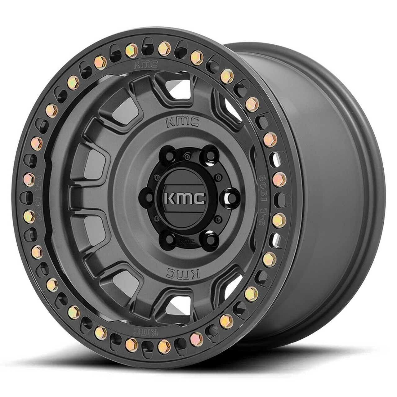 KMC KM236 Tank Beadlock 17x9 5x5.0 Anthracite Wheel 17" -15mm Rim