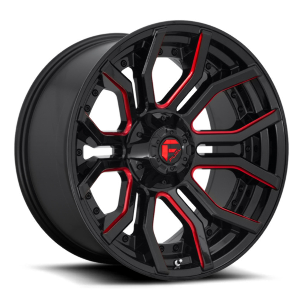 Fuel  D712 Rage 22x10 5x5 5x5.5 Gloss Black Red Tinted Clear Wheel 22" -18mm