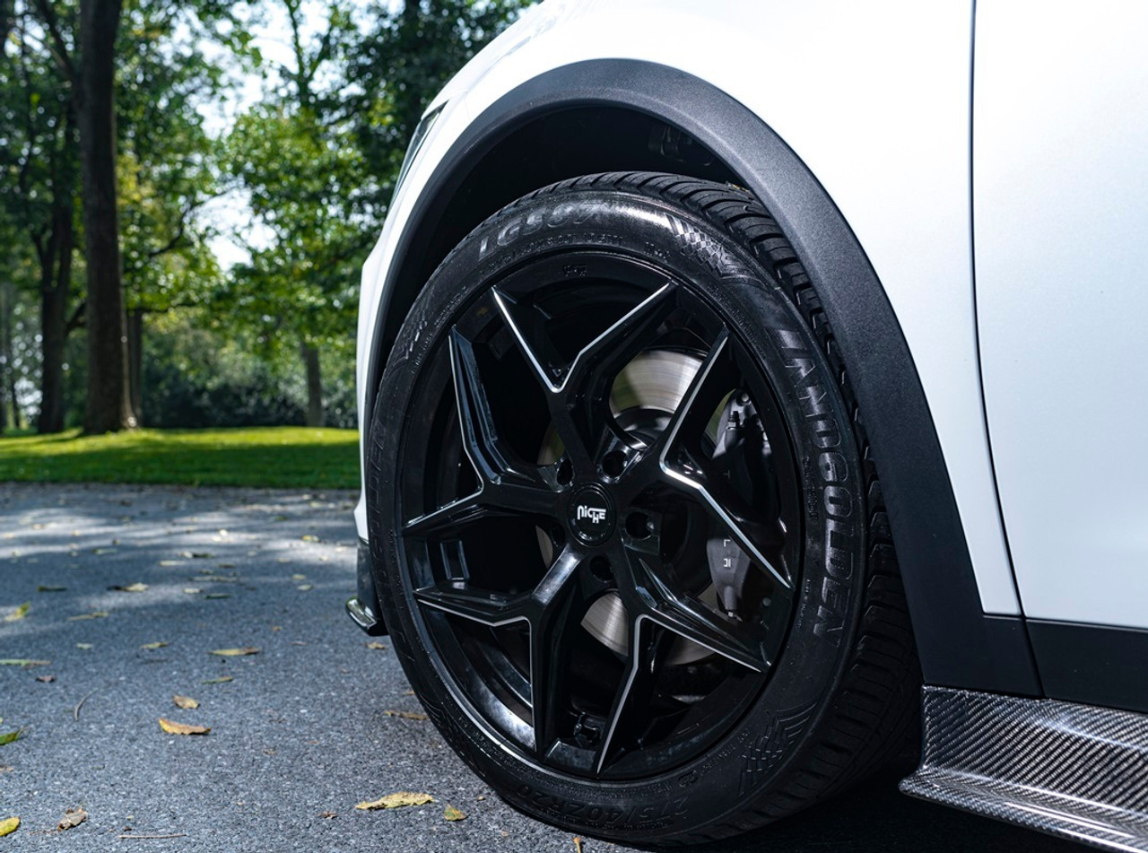 Niche 1PC M266 Torsion 20x10.5 5x112 Gloss Black Milled Wheel 20" 40mm Rim