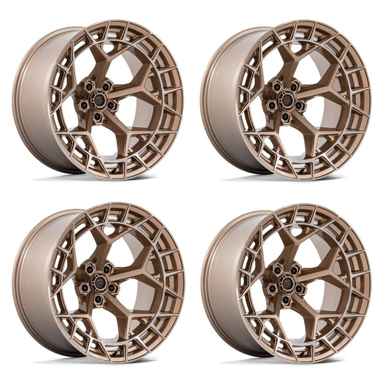 Set 4 20" Fuel FC873 Charger Platinum Bronze 20x9 Wheels 5x5 1mm For Jeep Rims