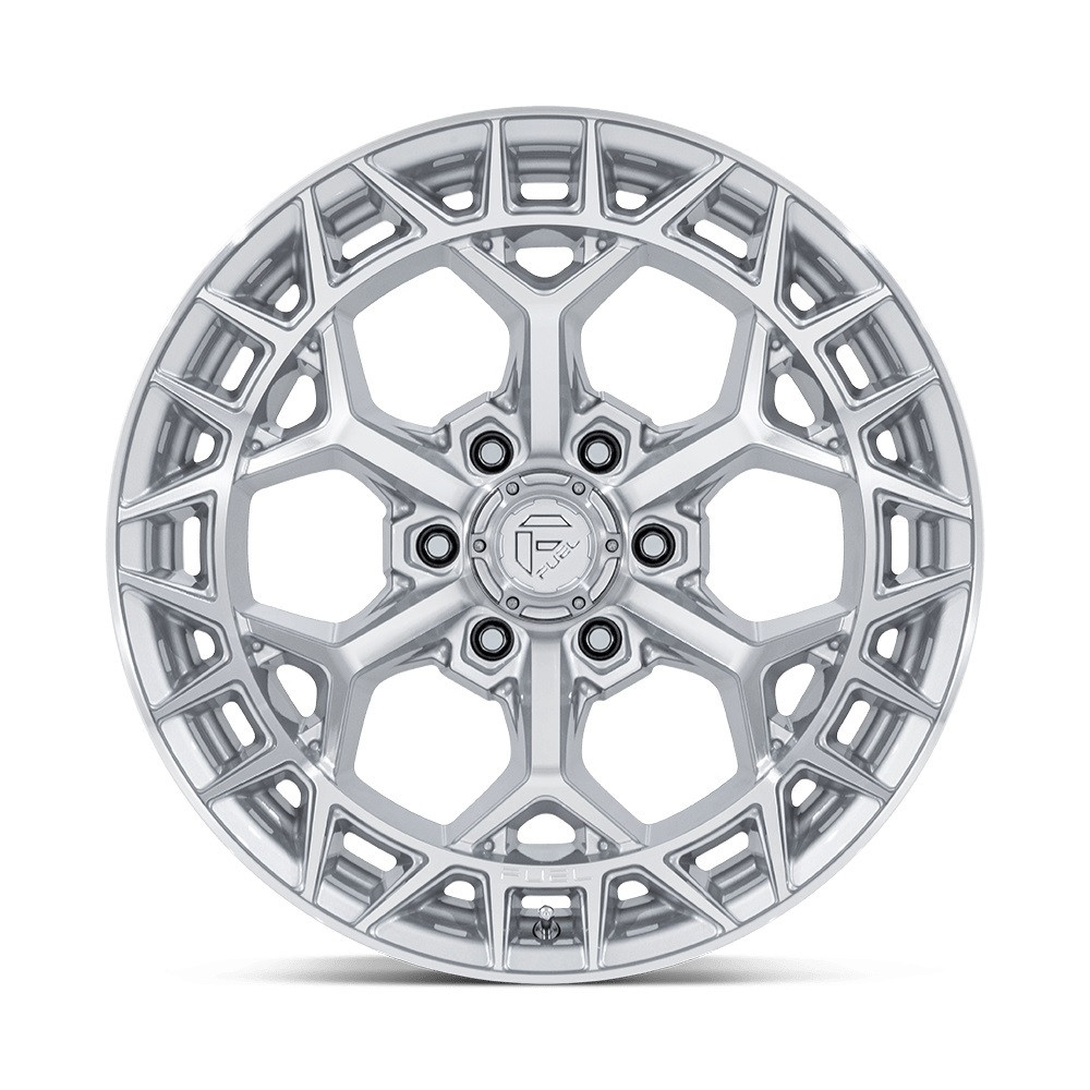 20" Fuel FC873 Charger 20x10 5x5 -18mm Gloss Silver Machined Face Offroad Wheel Lifted Truck SUV Rim