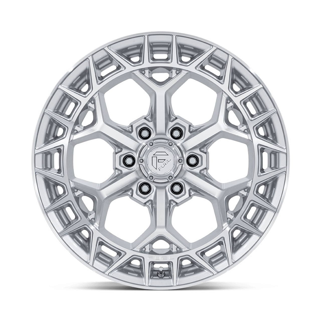 17" Fuel FC873 Charger Gloss Silver Machined Face 17x9 Wheel 5x5 1mm Truck Rim