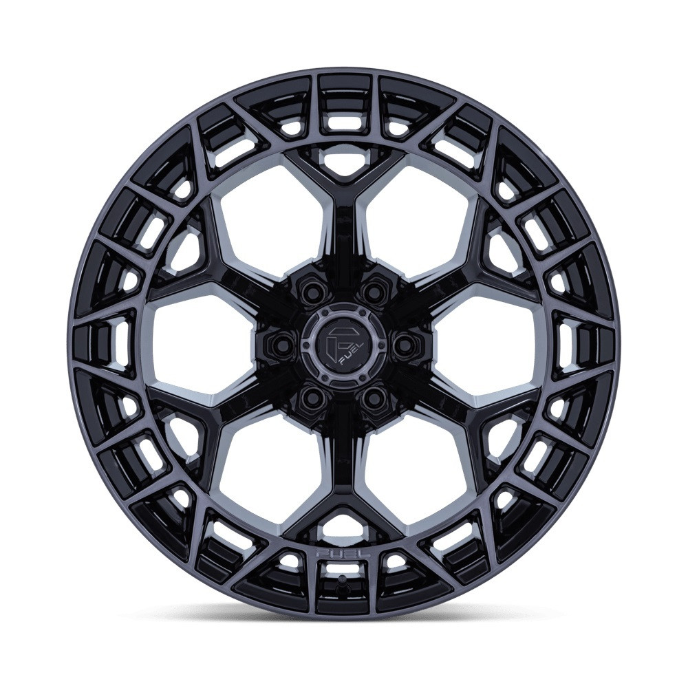 22" Fuel FC873 Charger 22x12 6x5.5 -44mm Gloss Black Brushed Face Dark Tint Rim Lifted Offroad Truck SUV Wheel