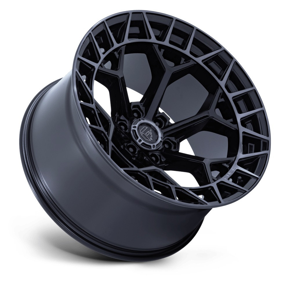 22" Fuel FC873 Charger 22x12 6x5.5 -44mm Gloss Black Brushed Face Dark Tint Rim Lifted Offroad Truck SUV Wheel