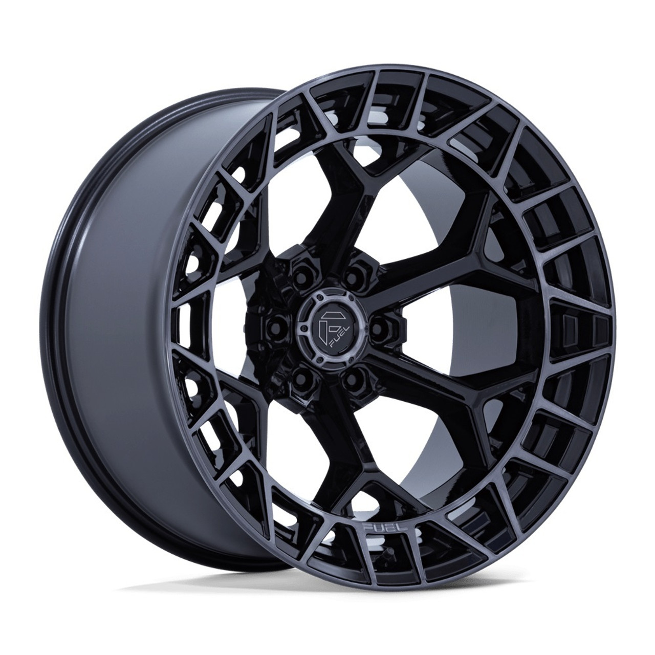 22" Fuel FC873 Charger Gloss Black Brushed Face Dark Tint 22x10 6x5.5 -18mm Rim
