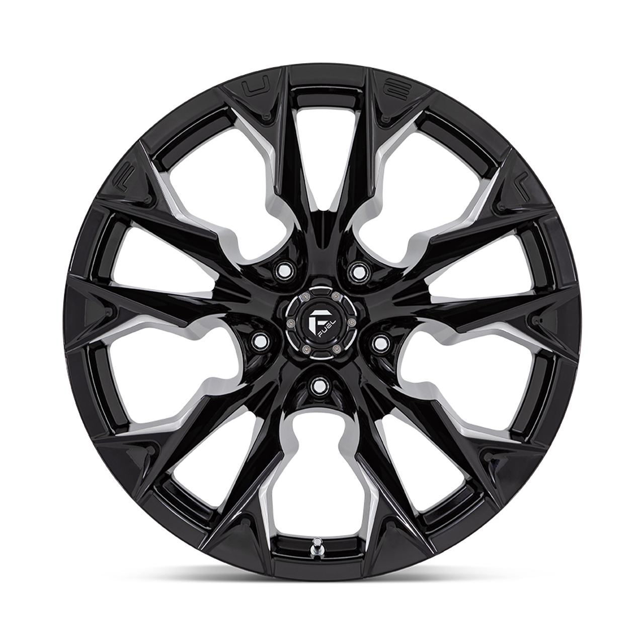 22" Fuel 1PC D803 Flame 22x12 5x5 -44mm Gloss Black Milled Wheel For Jeep Rim