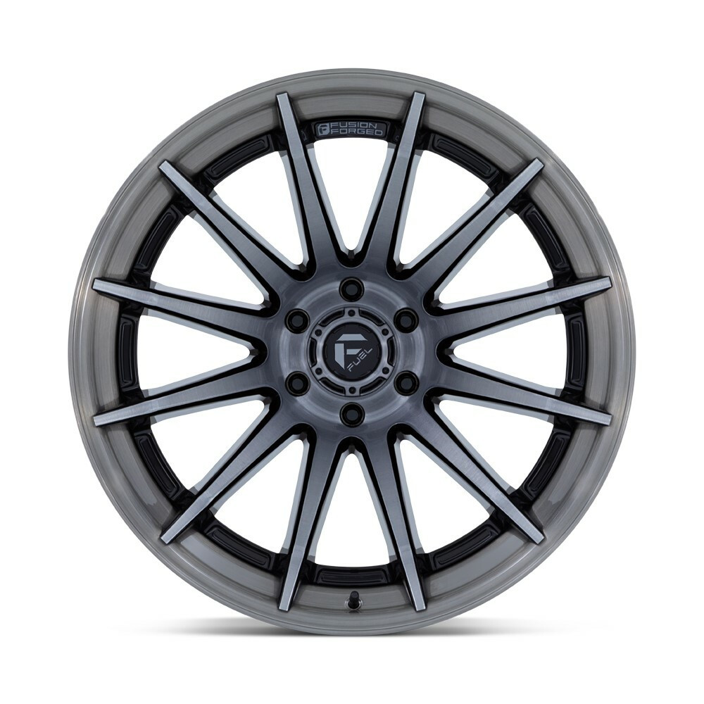 Set 4 20" Fuel FC403 Burn Gloss Black Brushed Gray Tint Face & Lip 20x9 5x5 1mm