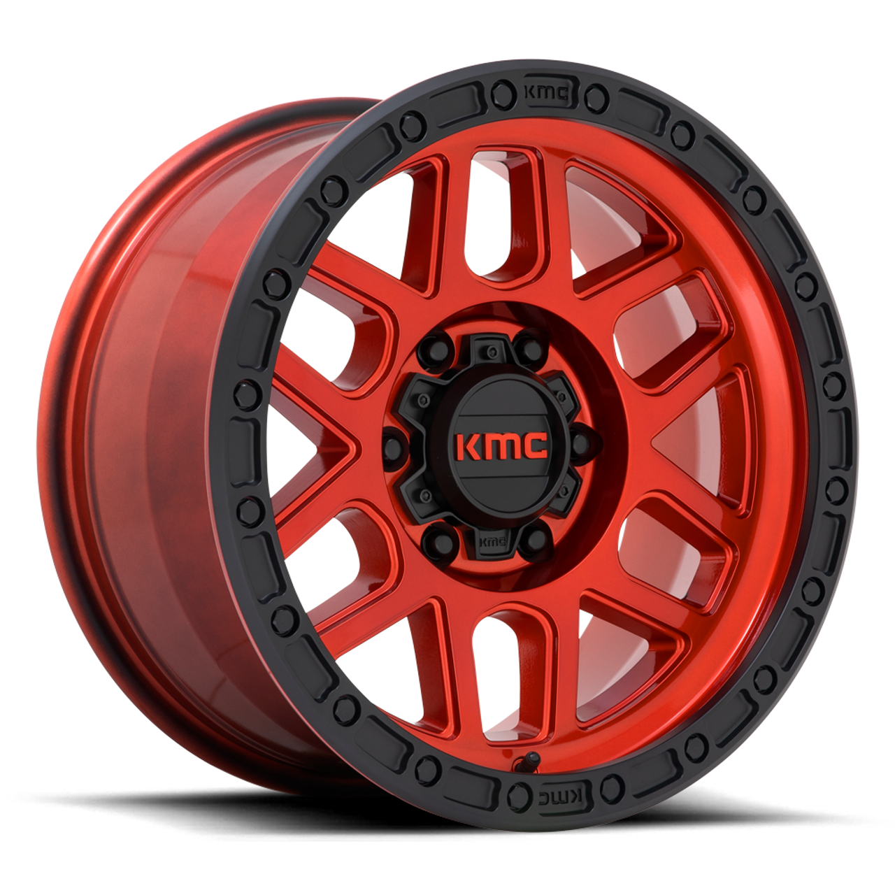 KMC KM544 Mesa 17x8.5 6x5.5 Candy Red With Black Lip Wheel 17" 0mm Rim