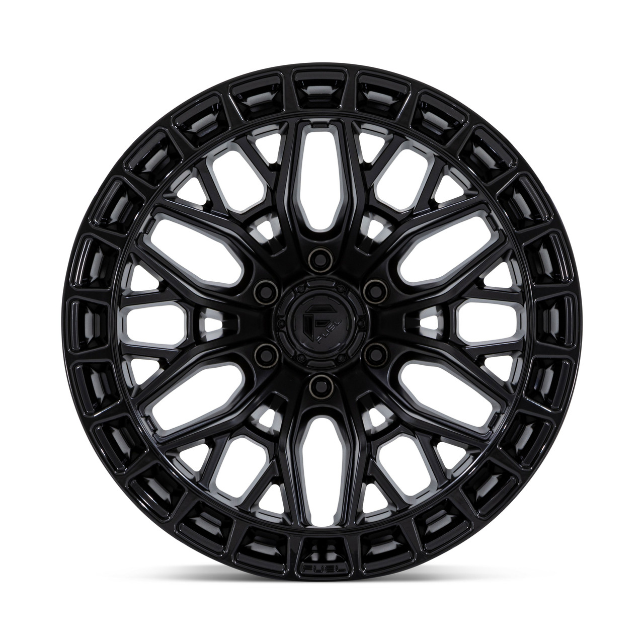 17" Fuel FC869 Sigma Blackout Gloss Black Lip 17x9 Wheel 5x5 -12mm Lifted Rim