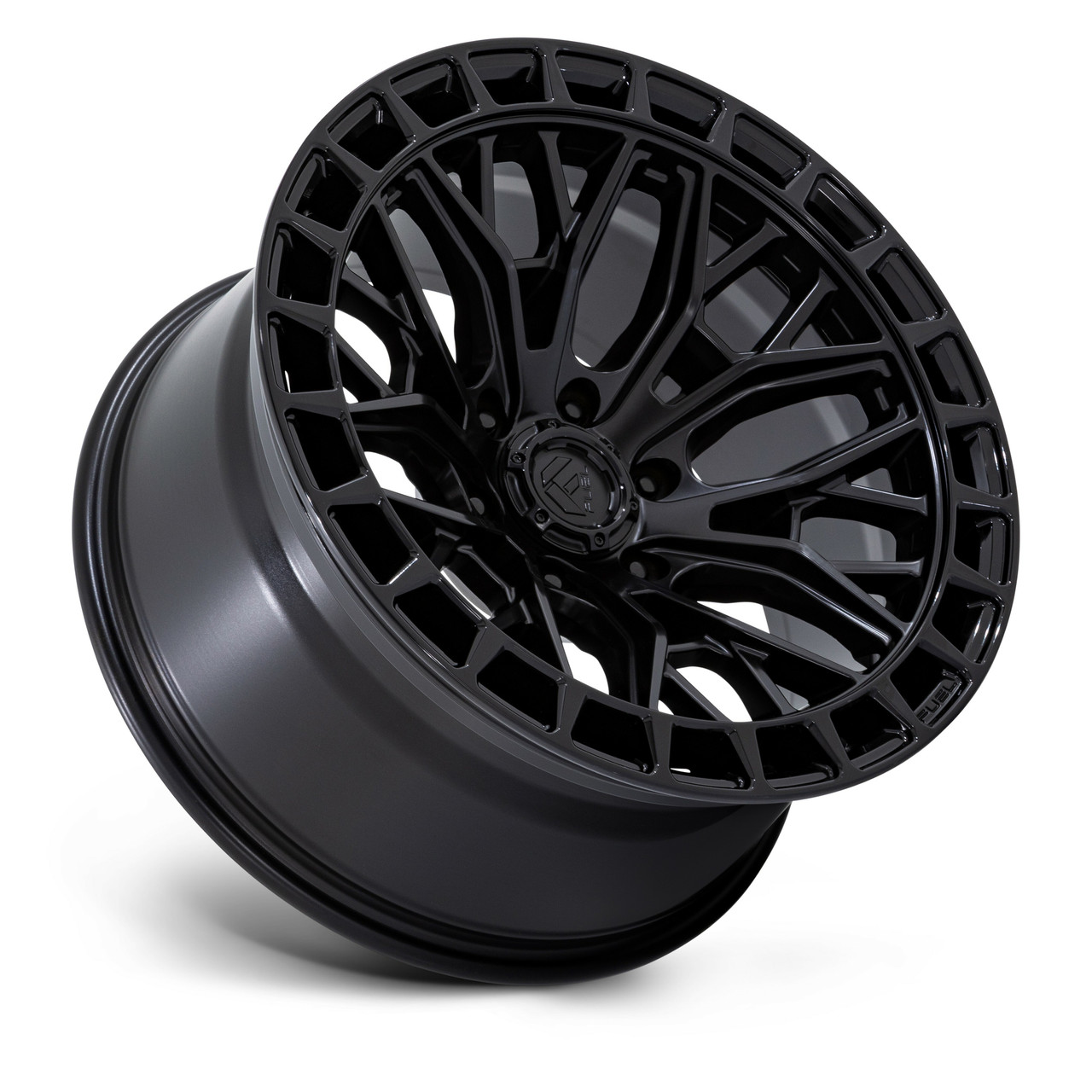17" Fuel FC869 Sigma Blackout Gloss Black Lip 17x9 Wheel 5x5 -12mm Lifted Rim