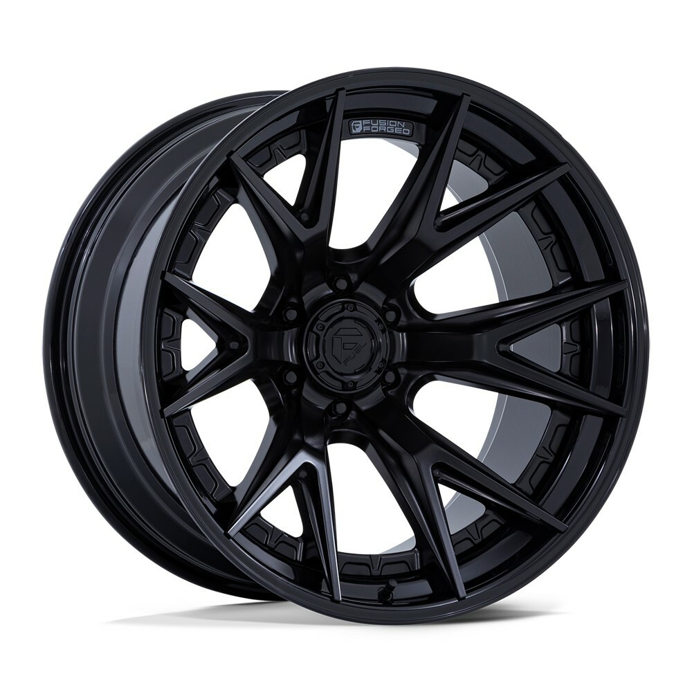Set 4 22" Fuel FC402 Catalyst Matte Black Gloss Black Lip 22x12 8x6.5 -44mm Rims