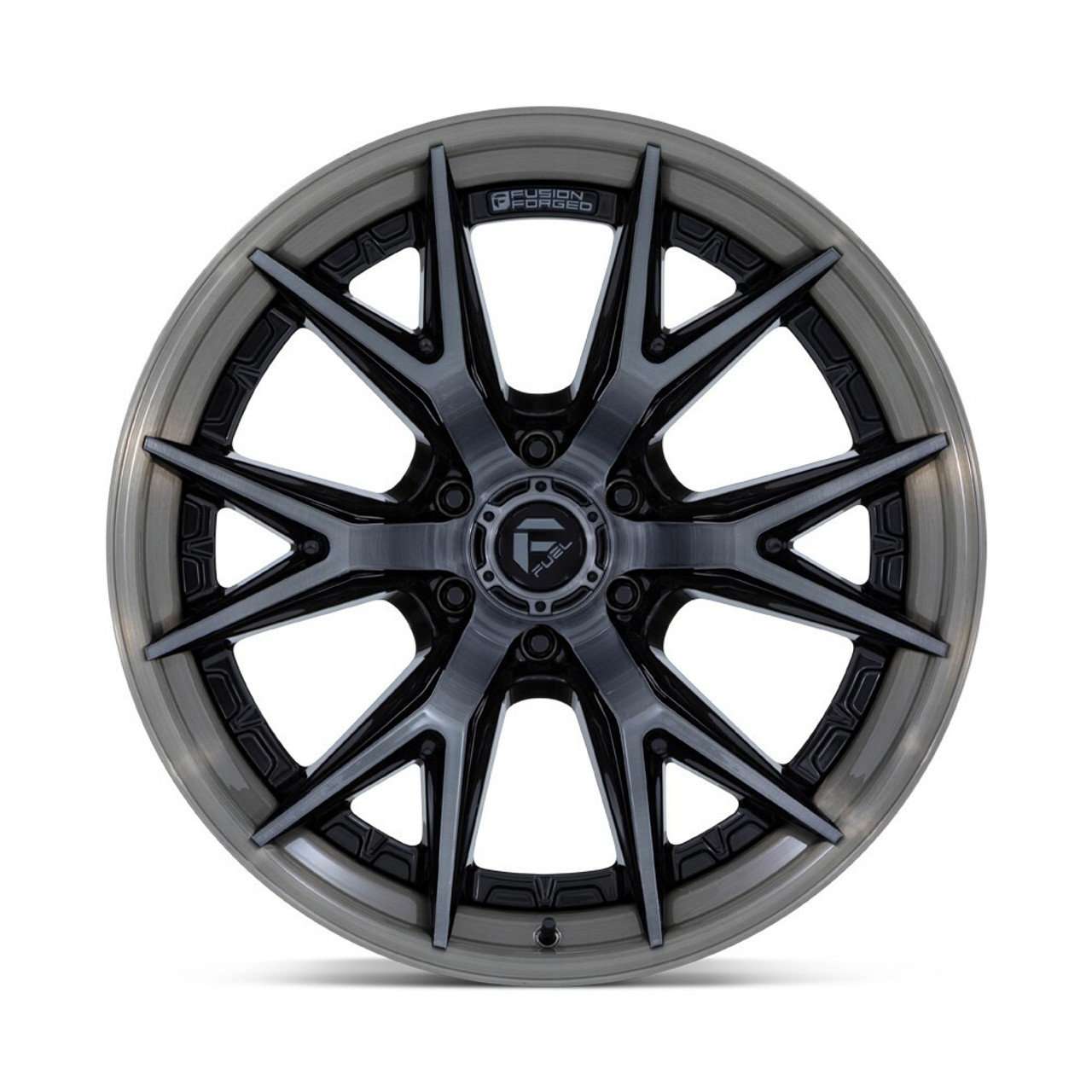 20" Fuel FC402 Catalyst Black Brushed Gray Tint Face & Lip 20x9 6x135 20mm Rim