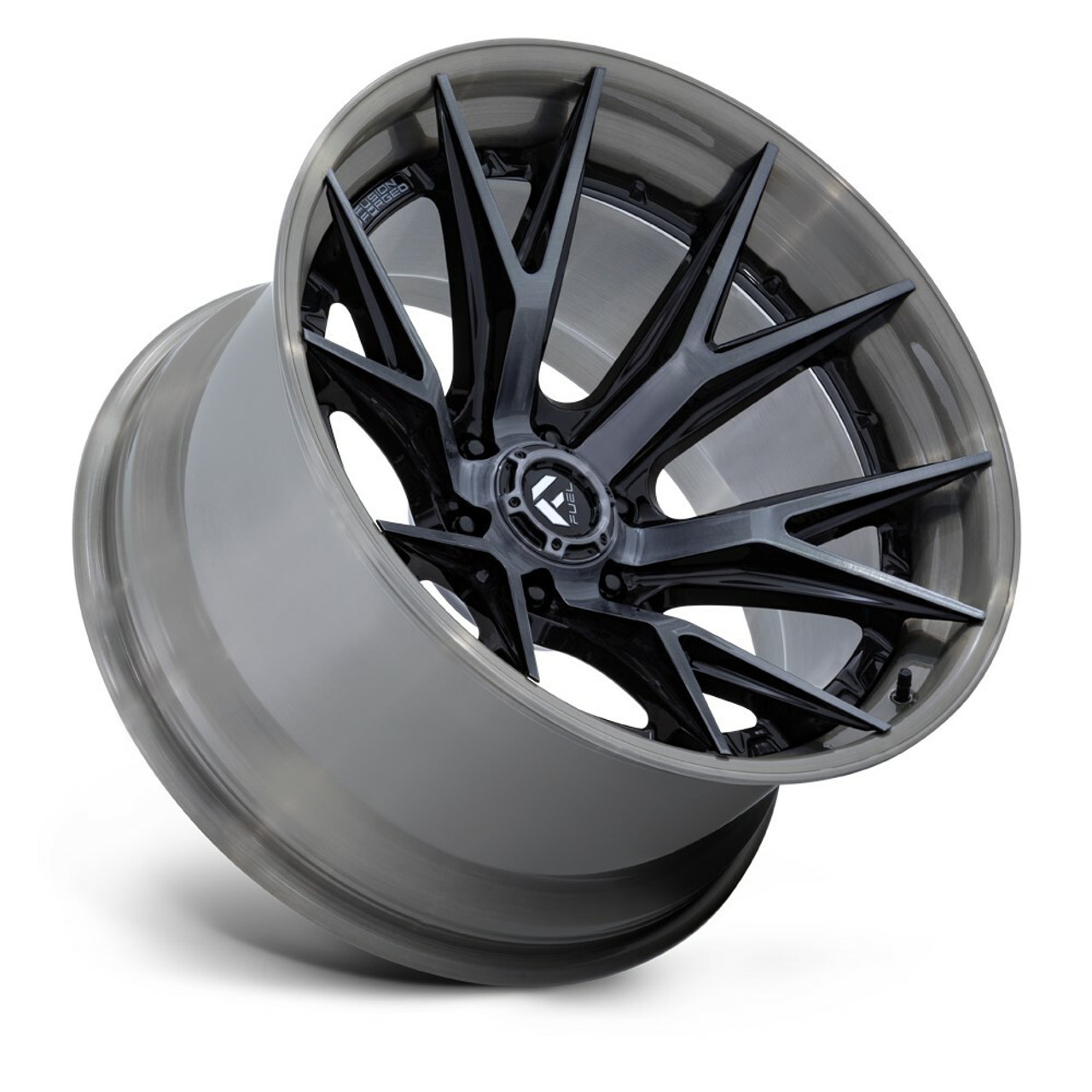 20" Fuel FC402 Catalyst Black Brushed Gray Tint Face & Lip 20x9 6x135 20mm Rim