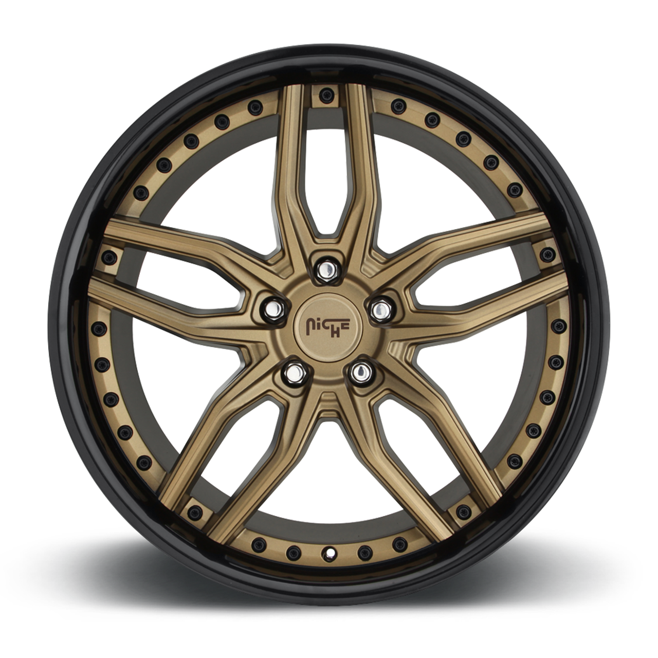 Niche  M195 Methos 19x9.5 5x120 Matte Bronze Black Bead Ring Wheel 19" 35mm