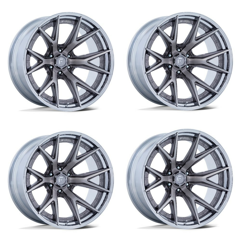 Set 4 20" Fuel FC402 Catalyst Platinum Chrome Lip 20x9 Wheels 8x180 1mm Rims