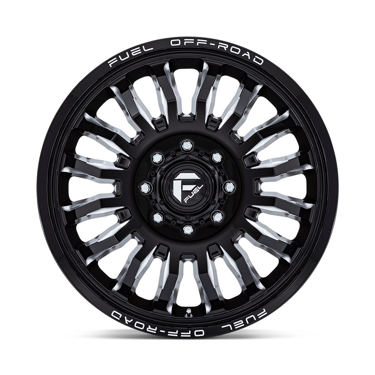 22" Fuel D868 Arc Dually Gloss Black Milled 22x8.25 Wheel 8x200 104mm Front Rim