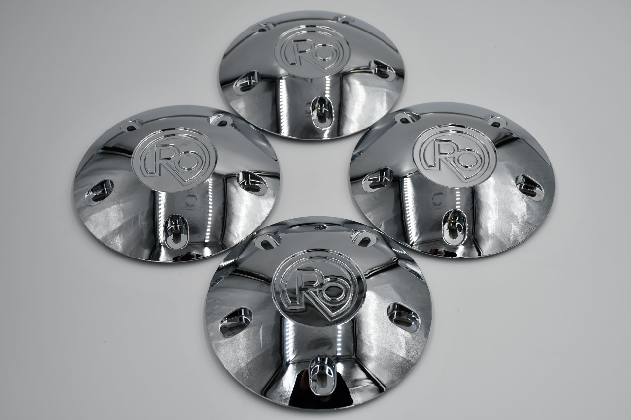 Set 4 Chrome Ro Center Caps Fit Any Wheel 5x4.5 5x4.75 5x5 w/ 12x1.25 Lugs