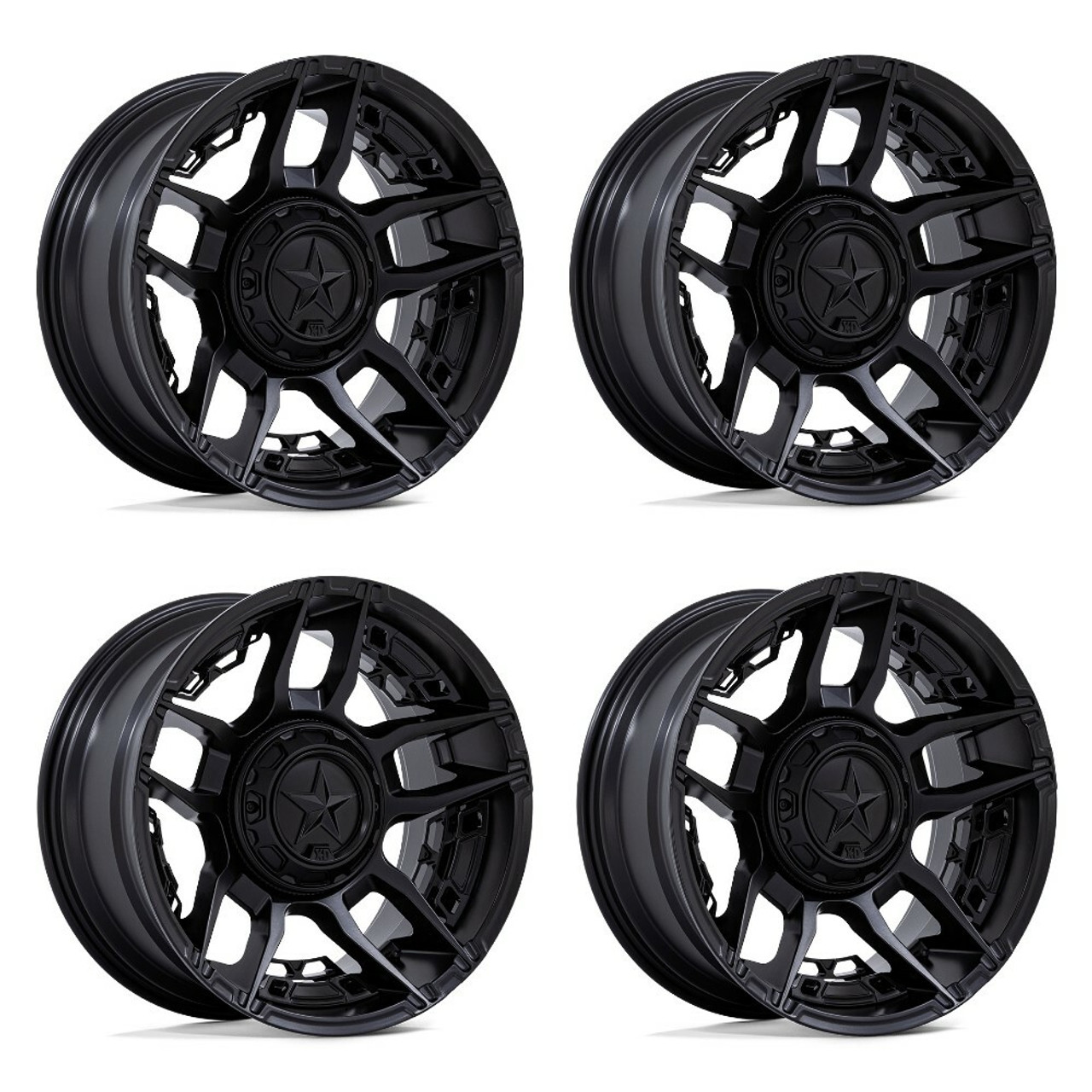 Set 4 20" XD XD871 Slash Matte Black 20x9 5x5 5x5.5 1mm For Jeep Dodge Ram Rims