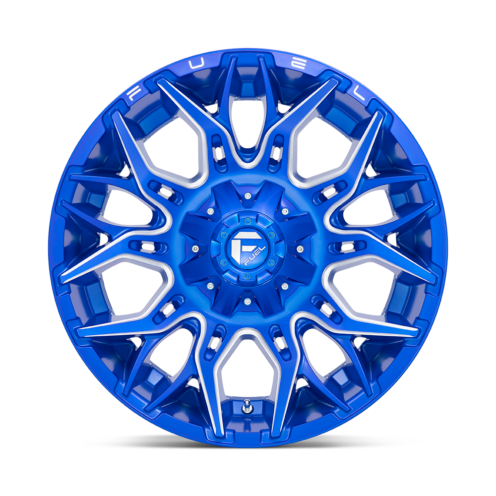 Fuel 1PC D770 Twitch 22x12 8x6.5 Anodized Blue Milled Wheel 22" -44mm Rim