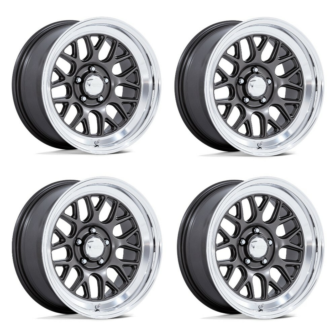 Set 4 17" American Racing VN516 G-Force Anthracite Diamond Cut Lip 17x8 5x4.5 20mm
