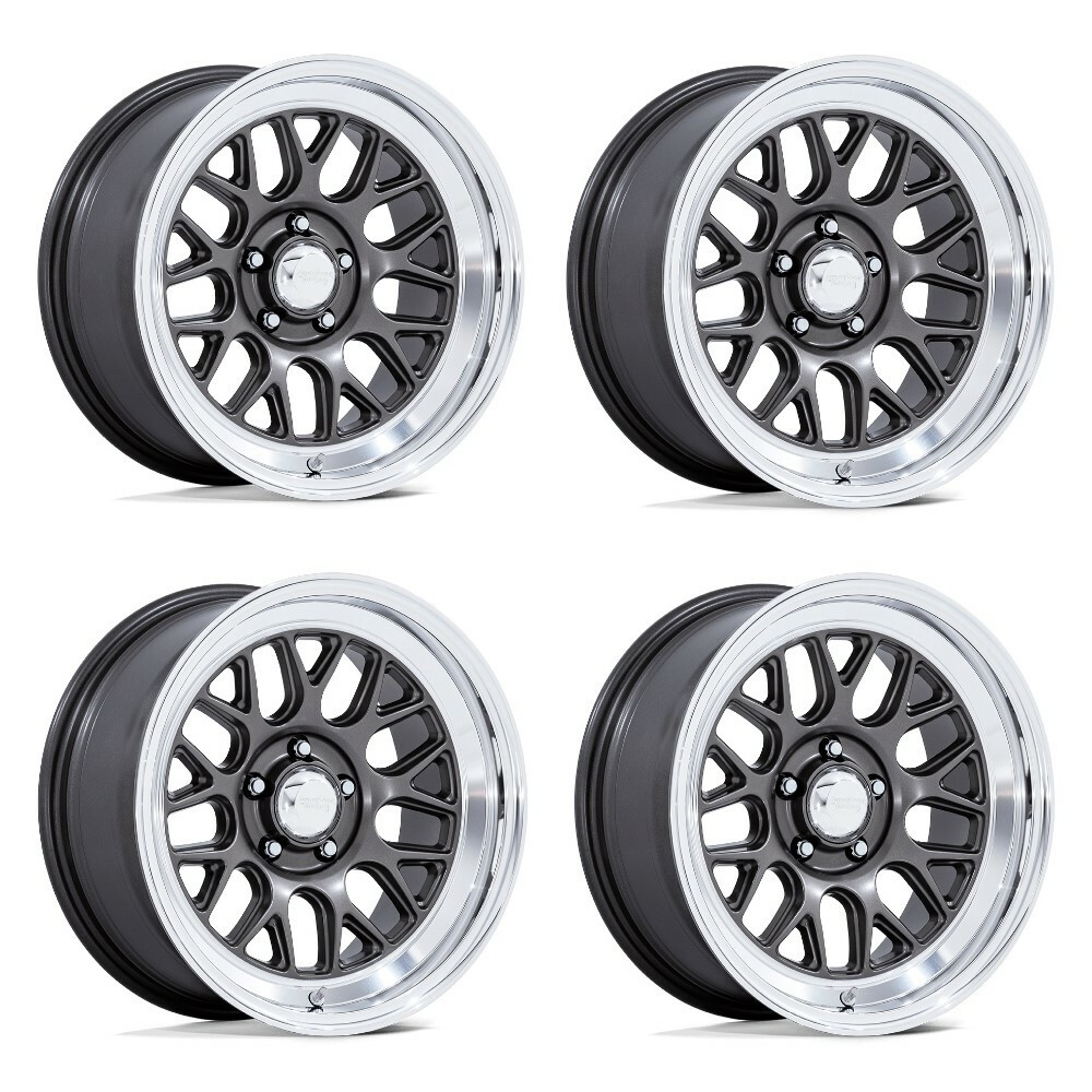Set 4 17" American Racing VN516 G-Force Anthracite Diamond Cut Lip 17x7 5x4.5 0mm