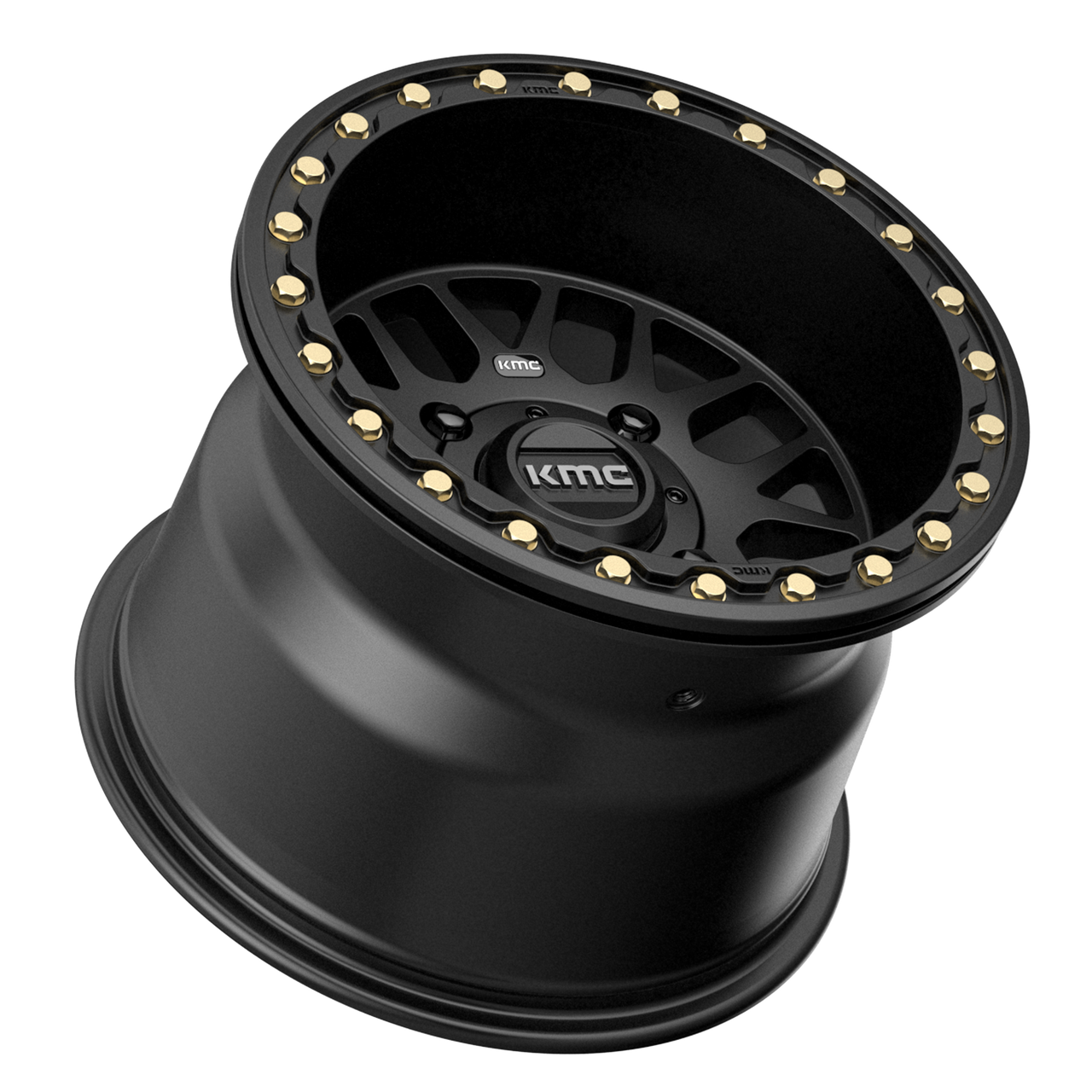 KMC Powersports Ks235 Grenade Beadlock 15x7 4x110 Satin Black Wheel 15" 10mm Rim