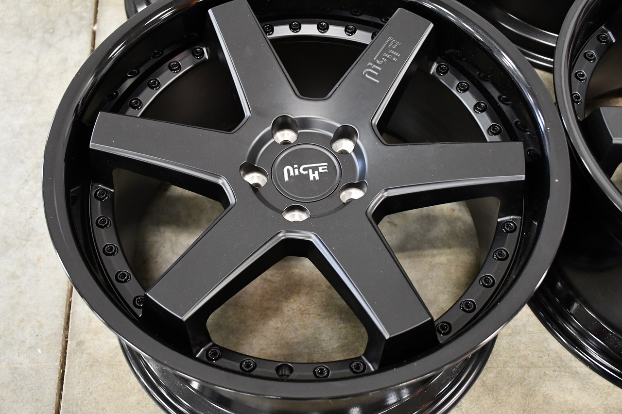 Niche 1PC M192 Altair 20x9 5x112 Gloss Black Matte Black Wheel 20" 38mm Rim