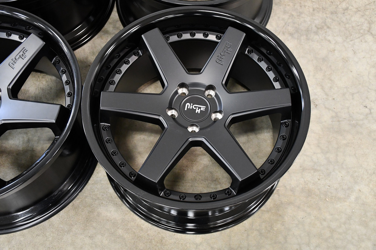 Niche 1PC M192 Altair 20x9 5x112 Gloss Black Matte Black Wheel 20" 38mm Rim